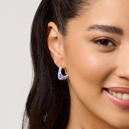 Celine Enamel Hoop Earrings