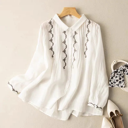 Meline Embroidered Linen Shirt