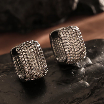 Sparkling Zircon Hoop Earrings