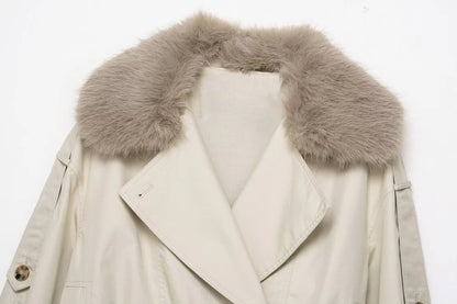 Camille Fur-Trim Trench