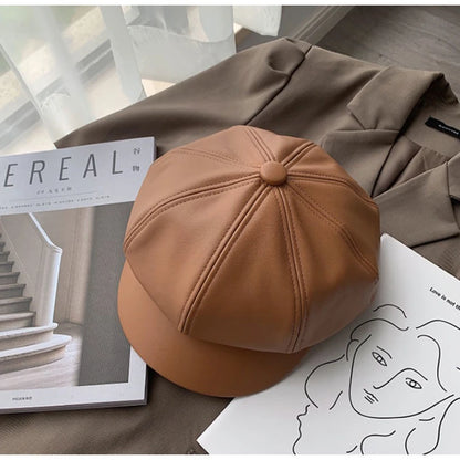 Noelle Leather Beret