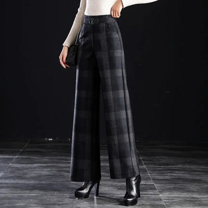 Raina Wool Plaid Pants
