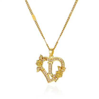 Julie Heart Initial Necklace