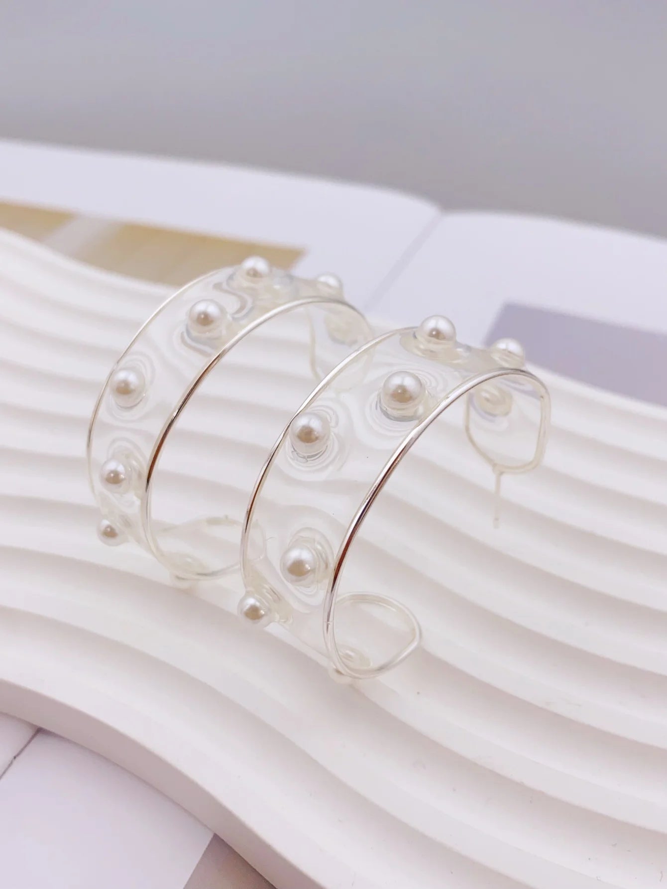 Floral Resin Hoop Earrings
