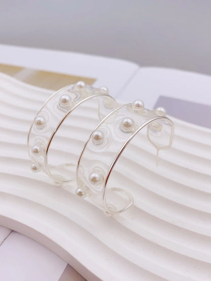 Floral Resin Hoop Earrings