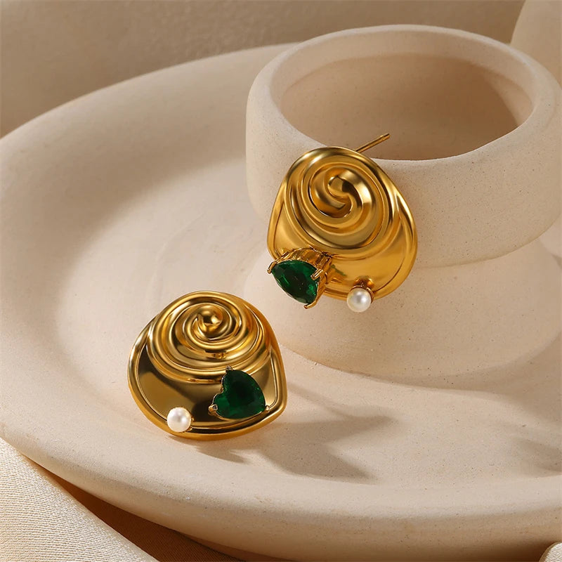 Maribel Pearl Conch Studs