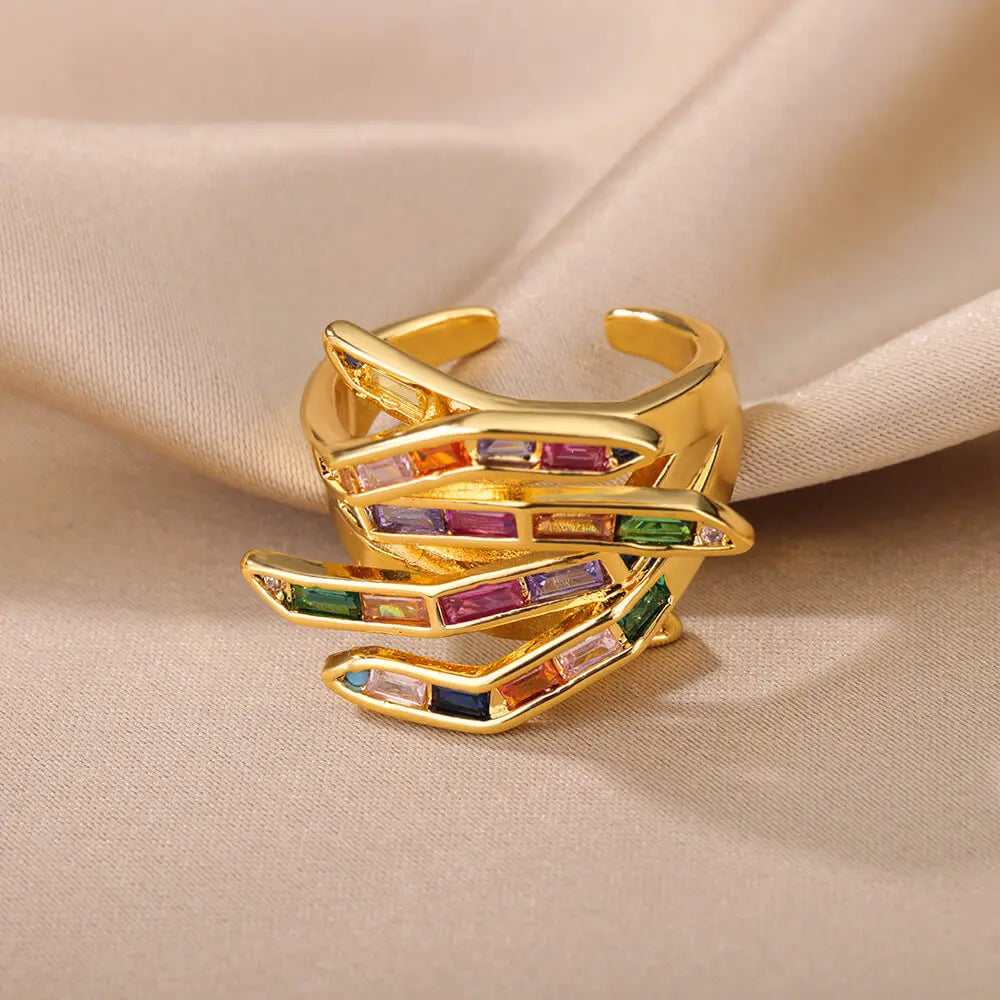 Finger Shape Zircon Ring