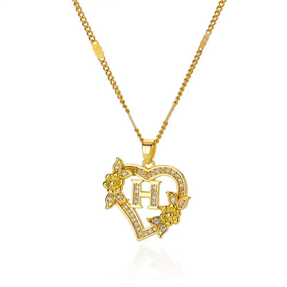 Julie Heart Initial Necklace