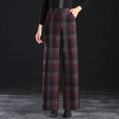 Raina Wool Plaid Pants