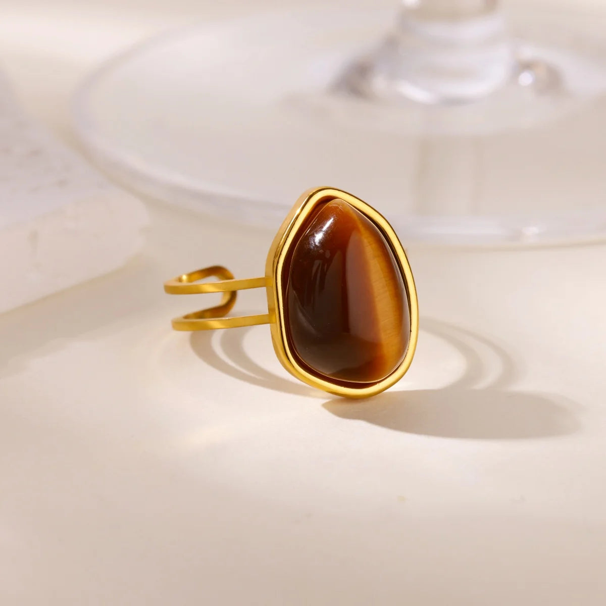 Opal Geometric Ring