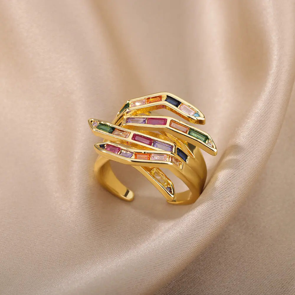 Finger Shape Zircon Ring