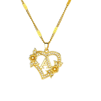 Julie Heart Initial Necklace