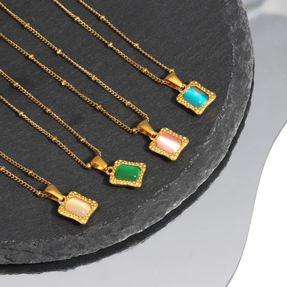 Isla Square Opal Necklace