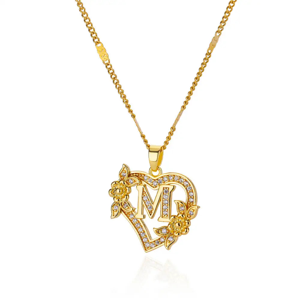 Julie Heart Initial Necklace
