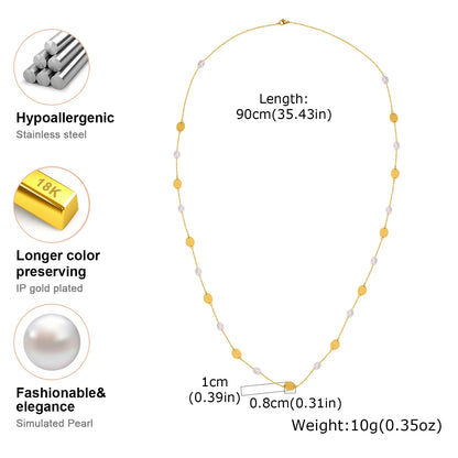 Elena Pearl Plate Necklace