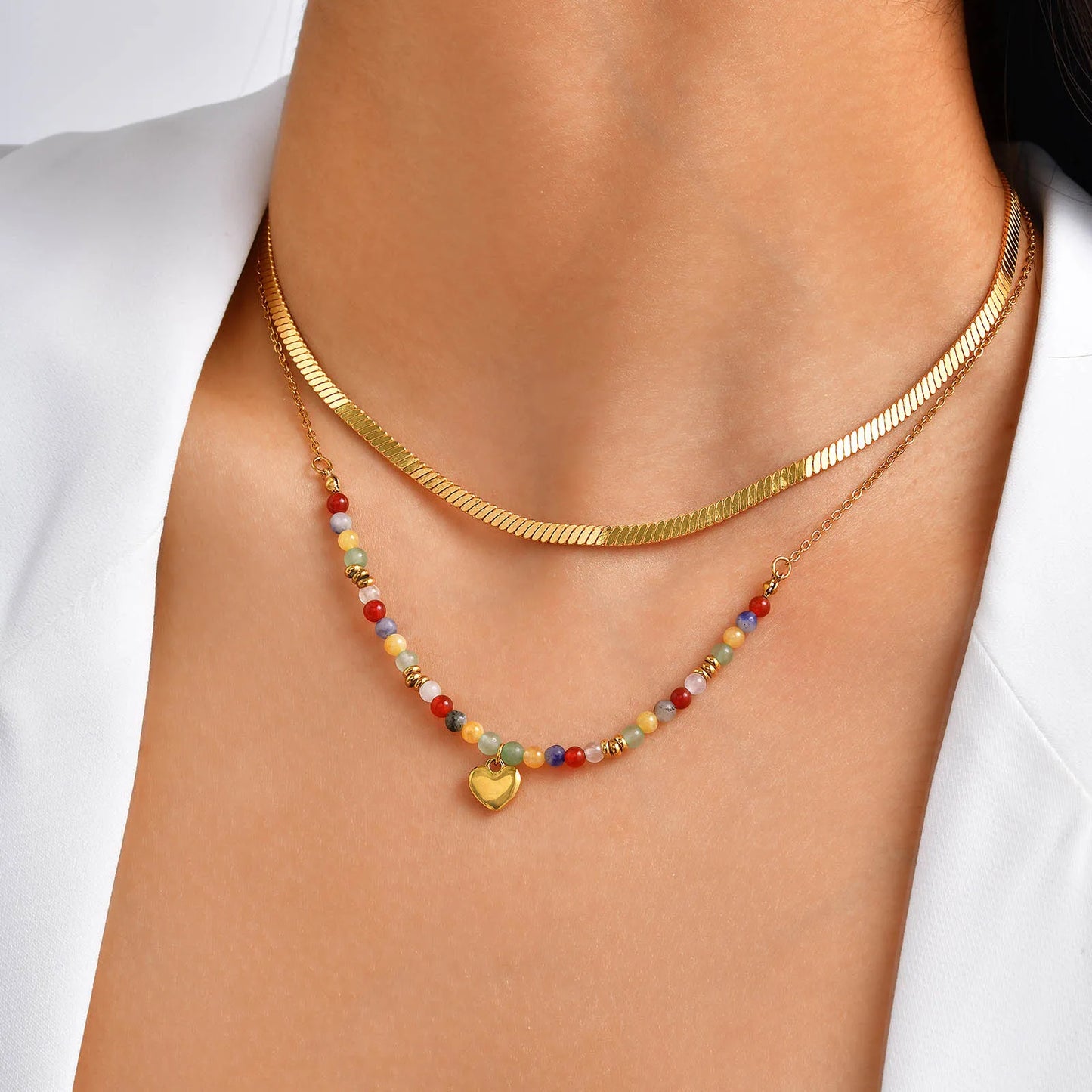 Ivy Heart Layered Necklace