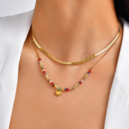 Ivy Heart Layered Necklace