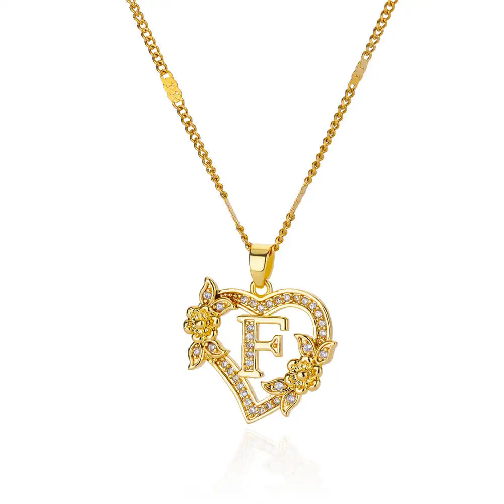 Julie Heart Initial Necklace