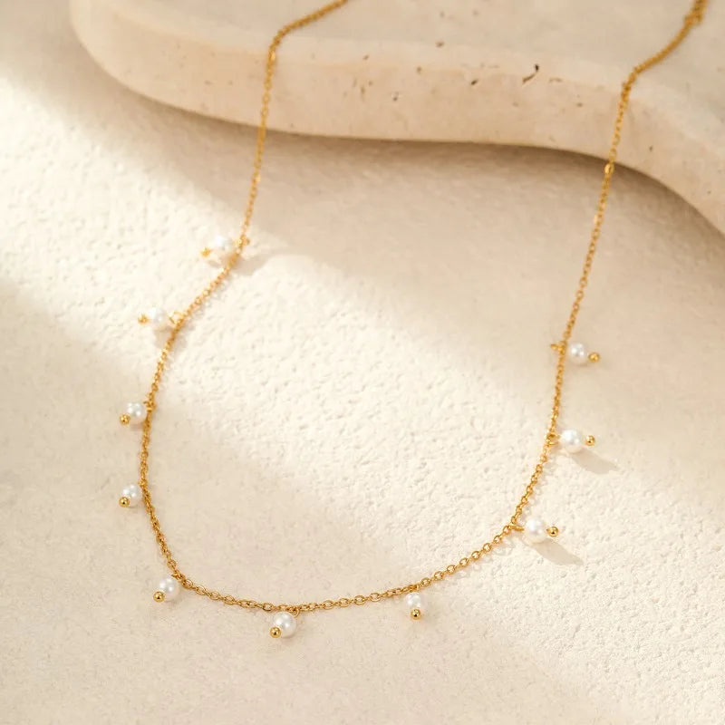 Celeste Pearl Fringe Necklace