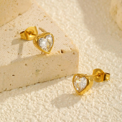 Lienne Heart Zircon Studs