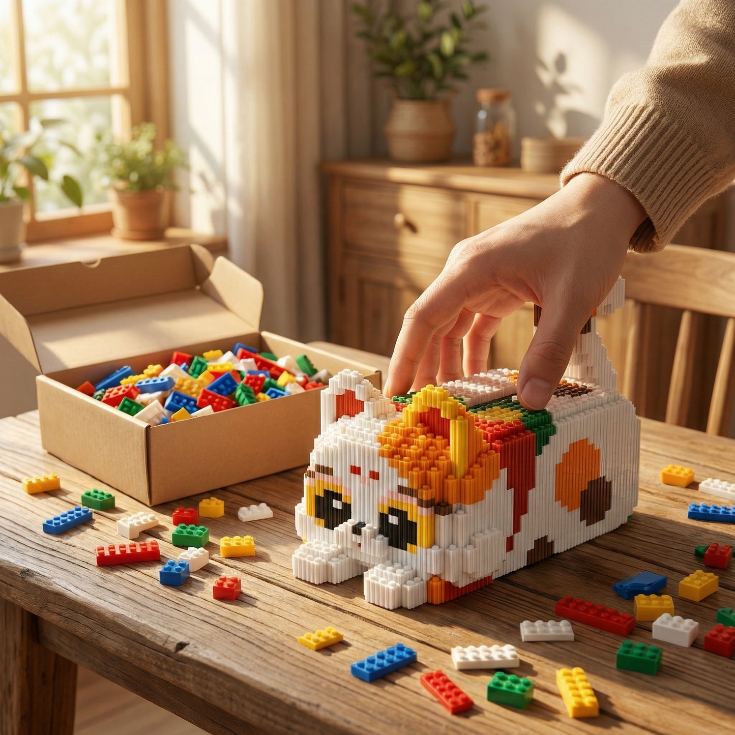 Brick Set - Laying Cat