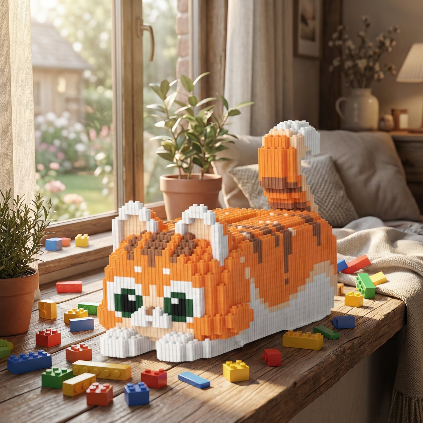 Brick Set - Laying Cat